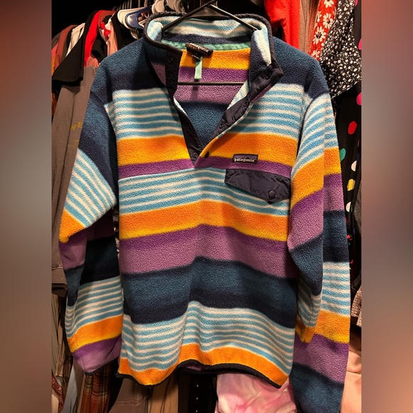 Patagonia Snap T Fleece Synchilla Painted Fitz Striped Pull Over - Picture 2 of 3